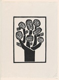 Artist: Groblicka, Lidia | Title: Crying tree | Date: 1972 | Technique: woodcut, printed in black ink, from one block