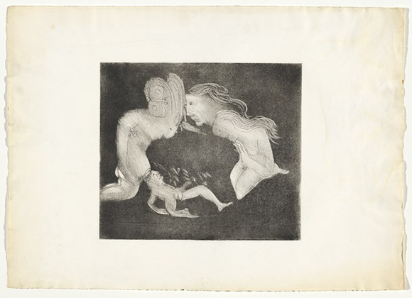 Artist: b'BOYD, Arthur' | Title: bThe women's vow. | Date: (1970) | Technique: b'etching and aquatint, printed in black ink, from one plate' | Copyright: b'Reproduced with permission of Bundanon Trust' Artist: b'BOYD, Arthur' | Title: bThe women's vow. | Date: (1970) | Technique: b'etching and aquatint, printed in black ink, from one plate' | Copyright: b'Reproduced with permission of Bundanon Trust'