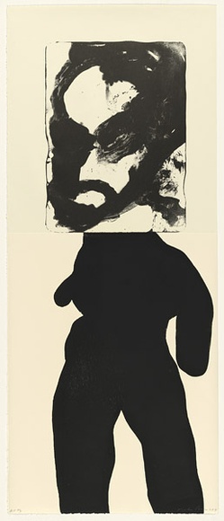 Artist: b'PARR, Mike' | Title: b'not titled.' | Date: 2001 | Technique: b'lithograph, printed in black ink, from one stone; woodcut, printed in black ink, from one block' Artist: b'PARR, Mike' | Title: b'not titled.' | Date: 2001 | Technique: b'lithograph, printed in black ink, from one stone; woodcut, printed in black ink, from one block'
