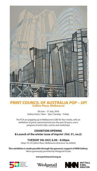 Artist: b'PRINT COUNCIL OF AUSTRALIA' | Title: b'Invitation | Print Council of Australia Pop-Up! Melbourne: Collins Place, 28 June - 21 July 2016.' | Date: 2016 Artist: b'PRINT COUNCIL OF AUSTRALIA' | Title: b'Invitation | Print Council of Australia Pop-Up! Melbourne: Collins Place, 28 June - 21 July 2016.' | Date: 2016