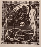 Artist: Harding, Richard. | Title: Song of woe | Date: 1992 | Technique: linocut, printed in black ink, from one block