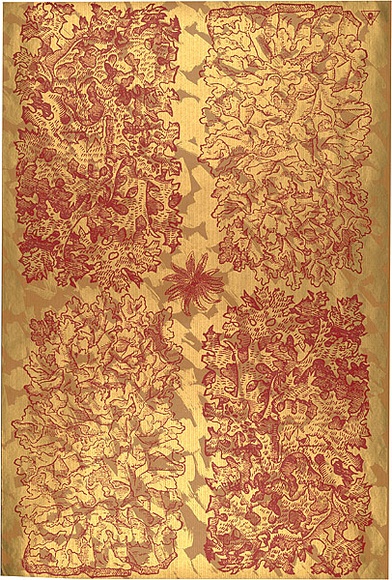 Artist: b'REDBACK GRAPHIX' | Title: b'Wrapping paper: Gold' | Date: 1986 | Technique: b'screenprint, printed in colour, from three stencils' Artist: b'REDBACK GRAPHIX' | Title: b'Wrapping paper: Gold' | Date: 1986 | Technique: b'screenprint, printed in colour, from three stencils'