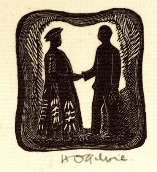 Artist: b'OGILVIE, Helen' | Title: b'To the Chancellor.' | Date: (1953) | Technique: b'wood-engraving, printed in black ink, from one block' Artist: b'OGILVIE, Helen' | Title: b'To the Chancellor.' | Date: (1953) | Technique: b'wood-engraving, printed in black ink, from one block'