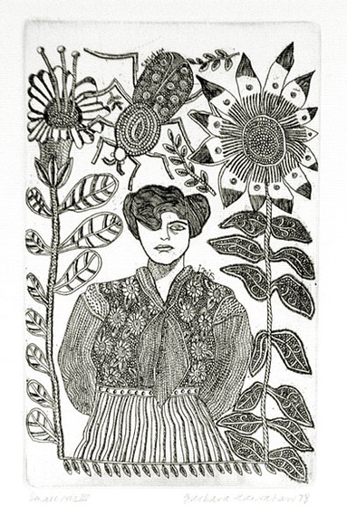 Artist: b'HANRAHAN, Barbara' | Title: b'Small Iris III' | Date: 1978 | Technique: b'etching, printed in black ink with plate-tone, from one plate' Artist: b'HANRAHAN, Barbara' | Title: b'Small Iris III' | Date: 1978 | Technique: b'etching, printed in black ink with plate-tone, from one plate'
