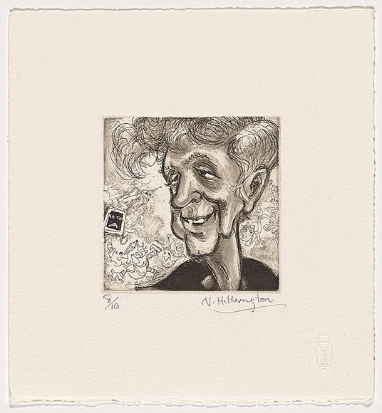 Artist: b'Hetherington, Norman.' | Title: b'Self portrait' | Date: c.2003 | Technique: b'etching and aquatint, printed in black ink, from one plate' Artist: b'Hetherington, Norman.' | Title: b'Self portrait' | Date: c.2003 | Technique: b'etching and aquatint, printed in black ink, from one plate'