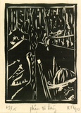 Artist: Nguyen, Tuyet Bach. | Title: Phan tu-day [The prisoner] | Date: 1990 | Technique: linocut, printed in black ink, from one block