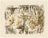 Artist: MACQUEEN, Mary | Title: Landscape with birds | Date: 1963 | Technique: lithograph, printed in colour, from multiple plates | Copyright: Courtesy Paulette Calhoun, for the estate of Mary Macqueen