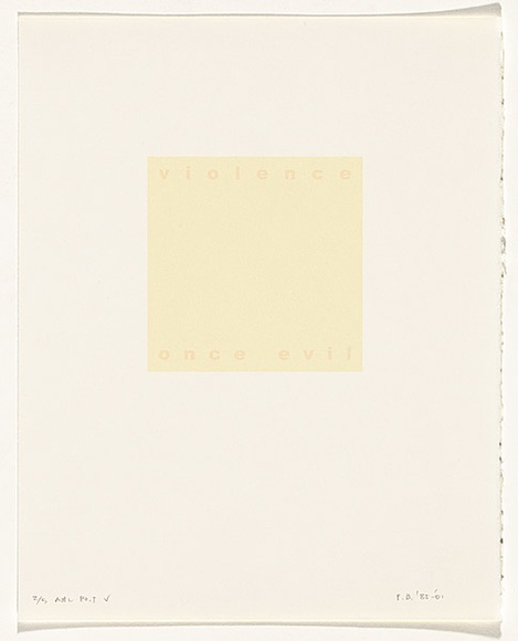 Artist: b'Burgess, Peter.' | Title: b'violence: once evil.' | Date: 2001 | Technique: b'computer generated inkjet prints, printed in colour, from digital files' Artist: b'Burgess, Peter.' | Title: b'violence: once evil.' | Date: 2001 | Technique: b'computer generated inkjet prints, printed in colour, from digital files'