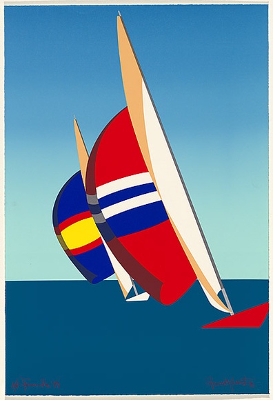 Artist: b'Merrett, Stewart.' | Title: b'Freemantle 87.' | Date: 1987 | Technique: b'screenprint, printed in colour, from eight stencils; with blends'