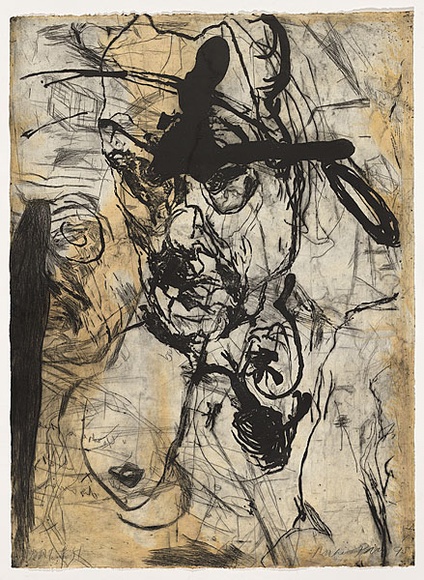 Artist: b'PARR, Mike' | Title: b'Polish mud # 4' | Date: 1995 | Technique: b'drypoint and lift-ground aquatint, printed in colour, from 2 copper plates' Artist: b'PARR, Mike' | Title: b'Polish mud # 4' | Date: 1995 | Technique: b'drypoint and lift-ground aquatint, printed in colour, from 2 copper plates'