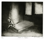 Artist: McKenna, Noel. | Title: Man in room. | Date: 1988 | Technique: etching and aquatint, printed in black ink, from one plate | Copyright: © Noel McKenna