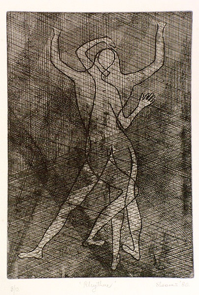 Artist: b'Shearer, Mitzi.' | Title: b'Rhythm' | Date: 1980 | Technique: b'etching, printed in black one  plate'