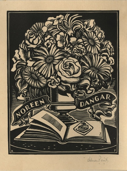 Artist: b'FEINT, Adrian' | Title: b'Bookplate: Noreen Dangar.' | Date: (1935) | Technique: b'wood-engraving, printed in black ink, from one block' | Copyright: b'Courtesy the Estate of Adrian Feint' Artist: b'FEINT, Adrian' | Title: b'Bookplate: Noreen Dangar.' | Date: (1935) | Technique: b'wood-engraving, printed in black ink, from one block' | Copyright: b'Courtesy the Estate of Adrian Feint'