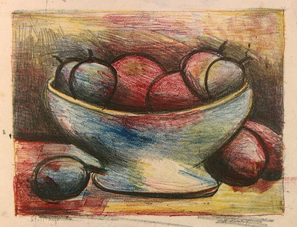 Artist: b'ROSENGRAVE, Harry' | Title: b'Still life' | Date: (1955) | Technique: b'lithograph, printed in colour, from four plates' Artist: b'ROSENGRAVE, Harry' | Title: b'Still life' | Date: (1955) | Technique: b'lithograph, printed in colour, from four plates'