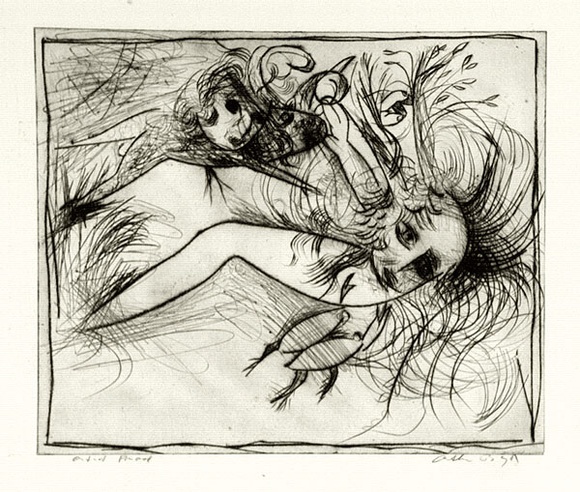 Artist: b'BOYD, Arthur' | Title: b'Broken nude and flying figure.' | Date: (1962-63) | Technique: b'etching, printed in black ink, from one plate' | Copyright: b'Reproduced with permission of Bundanon Trust' Artist: b'BOYD, Arthur' | Title: b'Broken nude and flying figure.' | Date: (1962-63) | Technique: b'etching, printed in black ink, from one plate' | Copyright: b'Reproduced with permission of Bundanon Trust'