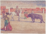 Artist: Patterson, Ambrose. | Title: The bullfight | Date: c.1904 | Technique: woodcut, printed in colour in Japanese manner, from multiple blocks