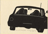 Artist: Thake, Eric. | Title: Greeting card: Christmas (Nuns on the Geelong Road ... Oil Sheiks to Bahrein?) | Date: 1969 | Technique: linocut, printed in black ink, from one block