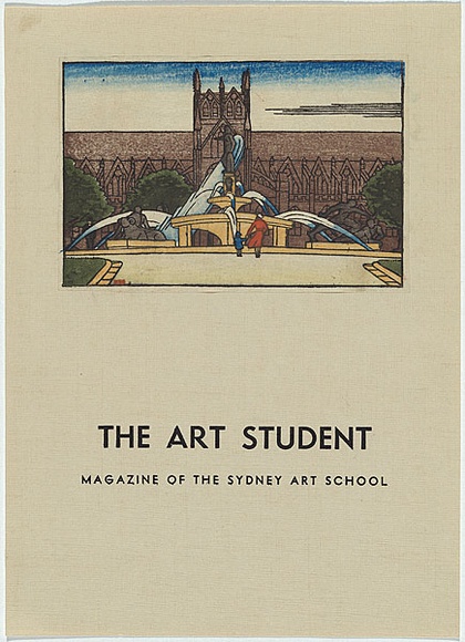 Artist: b'Haefliger, Paul.' | Title: b'Magazine cover for The Art Student' | Date: 1931-33 | Technique: b'woodcut, printed in colour in the Japanese manner, from multiple blocks' Artist: b'Haefliger, Paul.' | Title: b'Magazine cover for The Art Student' | Date: 1931-33 | Technique: b'woodcut, printed in colour in the Japanese manner, from multiple blocks'