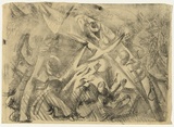 Artist: BOYD, Arthur | Title: Hands and horned figures. | Date: 1960-70 | Technique: lithograph, printed in black ink, from one stone [or plate] | Copyright: Reproduced with permission of Bundanon Trust