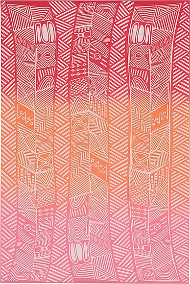Artist: b'REDBACK GRAPHIX' | Title: b'Wrapping paper: Pumpuni' | Date: 1986 | Technique: b'screenprint, printed in colour, from three stencils' Artist: b'REDBACK GRAPHIX' | Title: b'Wrapping paper: Pumpuni' | Date: 1986 | Technique: b'screenprint, printed in colour, from three stencils'