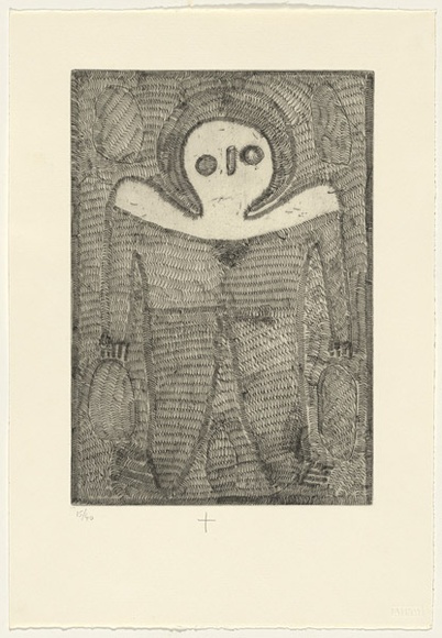 Artist: b'Karadada, Lilly.' | Title: b'not titled #1' | Date: 2000 | Technique: b'hardground-etching, printed in black ink, from one copper plate' Artist: b'Karadada, Lilly.' | Title: b'not titled #1' | Date: 2000 | Technique: b'hardground-etching, printed in black ink, from one copper plate'