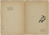 Artist: b'Rede, Geraldine.' | Title: b'not titled [leaping rabbit and grass]' | Date: 1905 | Technique: b'woodcut, printed in black ink in the Japanese manner, from one block'