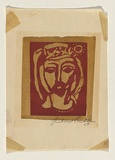 Title: Head of Jesus | Date: 1954 | Technique: linocut, printed in colour, from two blocks