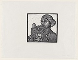 Artist: Groblicka, Lidia | Title: Mother | Date: 1958 | Technique: woodcut, printed in black ink, from one block