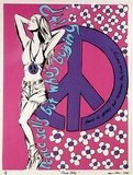 Artist: b'ACCESS 2' | Title: b'Peace Baby' | Date: 1990 | Technique: b'screenprint, printed in pink, blue and black ink, from three stencils'
