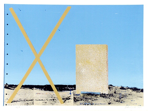 Artist: b'WICKS, Arthur' | Title: b'Cultivating the sand memories II' | Date: 1980 | Technique: b'photo-screenprint, printed in colour, from multiple stencils' Artist: b'WICKS, Arthur' | Title: b'Cultivating the sand memories II' | Date: 1980 | Technique: b'photo-screenprint, printed in colour, from multiple stencils'