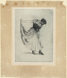 Artist: Ashton, Julian. | Title: The curtsy. | Date: 1893 | Technique: etching, printed in blue ink with plate-tone, from one copper plate