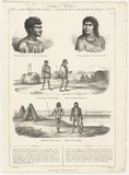 Title: Naturel de l'Australie; Femme Australiénne; Naturels du port Roi Georges; Naturels de la Baie Jervis | Date: c.1840 | Technique: lithograph, printed in black ink, from one stone [or plate]