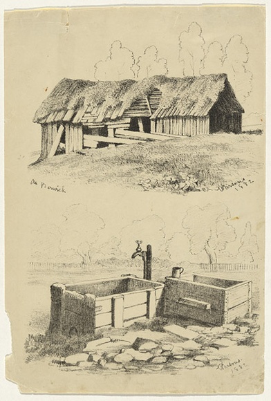 Artist: b'Parsons, Elizabeth.' | Title: b'At Berwick' | Date: 1882 | Technique: b'lithograph, printed in black ink, from one stone' Artist: b'Parsons, Elizabeth.' | Title: b'At Berwick' | Date: 1882 | Technique: b'lithograph, printed in black ink, from one stone'