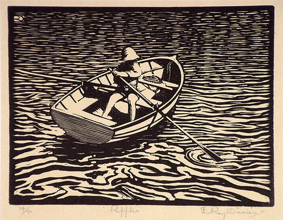 Artist: b'Davies, L. Roy.' | Title: b'Ripples.' | Date: (1924) | Technique: b'wood-engraving, printed in black ink, from one block' | Copyright: b'\xc2\xa9 The Estate of L. Roy Davies' Artist: b'Davies, L. Roy.' | Title: b'Ripples.' | Date: (1924) | Technique: b'wood-engraving, printed in black ink, from one block' | Copyright: b'\xc2\xa9 The Estate of L. Roy Davies'