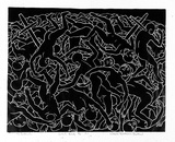 Artist: Hawkins, Weaver. | Title: The innocents | Date: 1968 | Technique: linocut, printed in black ink, from one block | Copyright: The Estate of H.F Weaver Hawkins