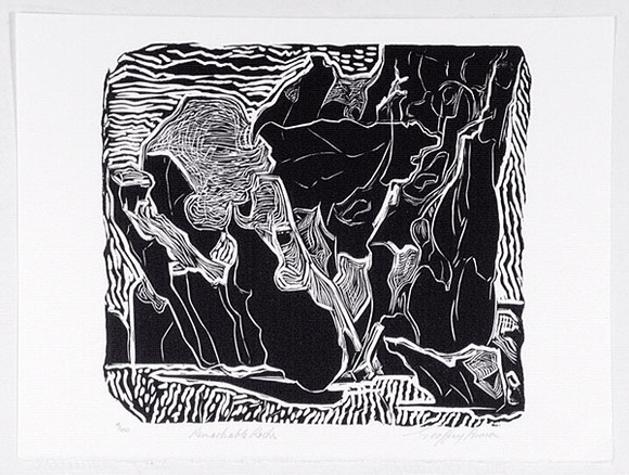 Artist: b'Brown, Geoffrey' | Title: b'Remarkable rocks.' | Date: 1988 | Technique: b'linocut, printed in black ink, from one block' Artist: b'Brown, Geoffrey' | Title: b'Remarkable rocks.' | Date: 1988 | Technique: b'linocut, printed in black ink, from one block'