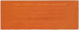 Artist: MADDOCK, Bea | Title: Terra Spiritus...with a darker shade of pale. A circumlittoral incised drawing of the entire coastline of Tasmania, worked with hand-ground local ochre over letterpress and finished with hand-drawn script. | Date: 1993-98 | Technique: stencil print, printed in hand-ground Launceston ochre from multiple hand-cut mylar stencils; letterpress text blind printed; hand-drawn script