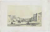 Artist: Thomas, Edmund. | Title: Collins St. | Date: 1853 | Technique: lithograph, printed in colour, from two stones (black image and light cream tint stone)