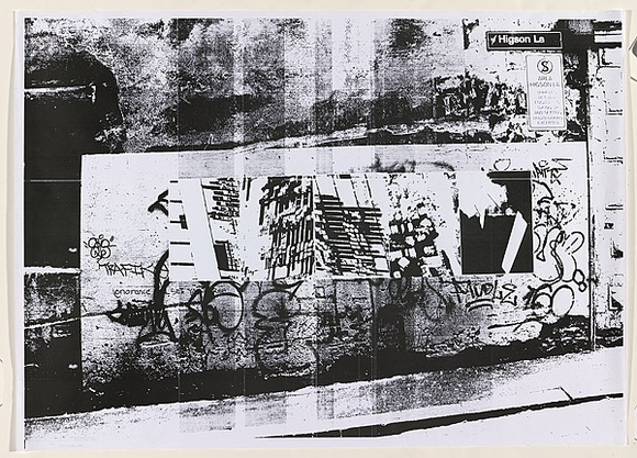 Artist: b'Dest.' | Title: b'Documentation of series of AO artwork in Higson Lane, Melbourne.' | Date: 2004 | Technique: b'photocopy, printed in black ink' Artist: b'Dest.' | Title: b'Documentation of series of AO artwork in Higson Lane, Melbourne.' | Date: 2004 | Technique: b'photocopy, printed in black ink'
