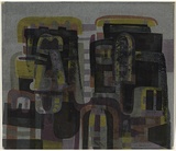 Artist: Senbergs, Jan. | Title: not titled  [Study for 'Builders'] | Date: 1963 | Technique: screenprint, printed in colour, from multiple stencils