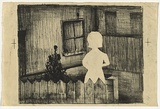 Artist: Blackman, Charles. | Title: Figure by fence. | Date: (1953-57) | Technique: lithograph