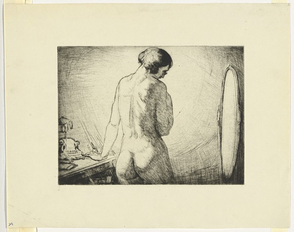 Artist: b'Dyson, Will.' | Title: b'Our younger novelists: Alas, is there nothing for me to take off..' | Date: c.1929 | Technique: b'drypoint, printed in black ink, from one plate' Artist: b'Dyson, Will.' | Title: b'Our younger novelists: Alas, is there nothing for me to take off..' | Date: c.1929 | Technique: b'drypoint, printed in black ink, from one plate'