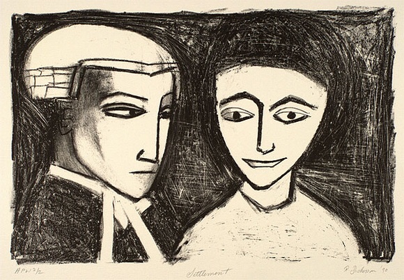 Artist: b'Dickerson, Robert.' | Title: b'Settlement' | Date: 1990 | Technique: b'lithograph, printed in black ink, from one stone'