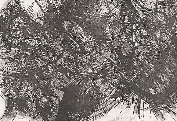 Artist: b'MEYER, Bill' | Title: b'Gap' | Date: 1969-1971 | Technique: b'lithograph, printed in black ink, from one stone' | Copyright: b'\xc2\xa9 Bill Meyer' Artist: b'MEYER, Bill' | Title: b'Gap' | Date: 1969-1971 | Technique: b'lithograph, printed in black ink, from one stone' | Copyright: b'\xc2\xa9 Bill Meyer'