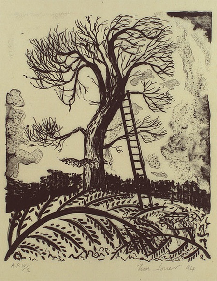 Artist: b'Jones, Tim.' | Title: bSam's tree (Saul's tree?) | Date: 1994, May | Technique: b'lithograph, printed in black ink, from one stone' Artist: b'Jones, Tim.' | Title: bSam's tree (Saul's tree?) | Date: 1994, May | Technique: b'lithograph, printed in black ink, from one stone'
