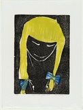 Artist: Buckley, Sue. | Title: Girl with yellow hair. | Date: 1962 | Technique: woodcut, printed in colour, from multiple blocks | Copyright: This work appears on screen courtesy of Sue Buckley and her sister Jean Hanrahan