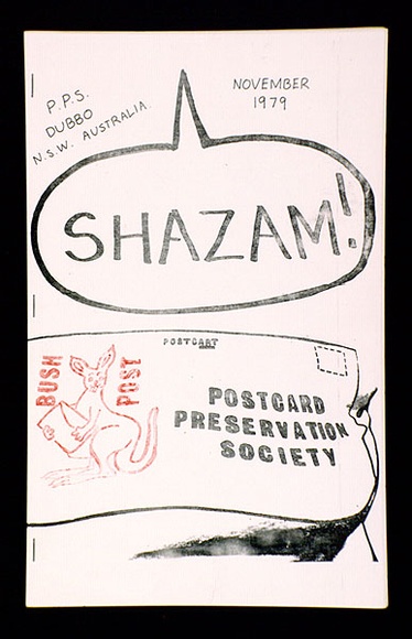 Artist: b'Postcard Preservation Society.' | Title: b'Shazam, Dubbo, (s.n.) 1979.' | Date: 1979 | Technique: b'rubber stamps; photocopy' Artist: b'Postcard Preservation Society.' | Title: b'Shazam, Dubbo, (s.n.) 1979.' | Date: 1979 | Technique: b'rubber stamps; photocopy'