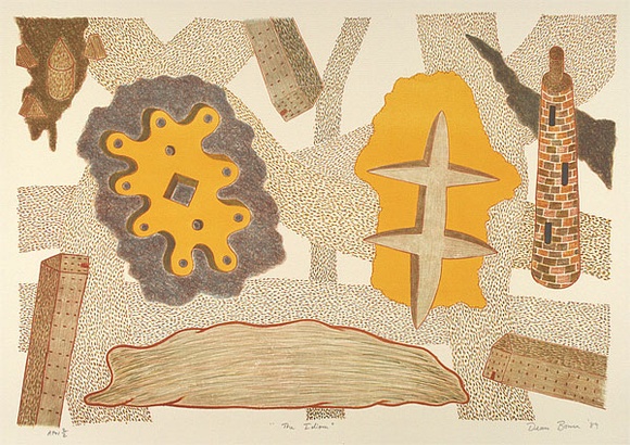 Artist: b'Bowen, Dean.' | Title: b'The idiom' | Date: 1989 | Technique: b'lithograph, printed in colour, from multiple stones' Artist: b'Bowen, Dean.' | Title: b'The idiom' | Date: 1989 | Technique: b'lithograph, printed in colour, from multiple stones'