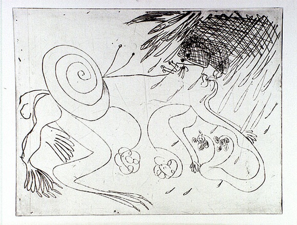 Artist: b'BOYD, Arthur' | Title: b'Nebuchadnezzar with a snail on his back.' | Date: (1968-69) | Technique: b'etching, printed in black ink, from one plate' | Copyright: b'Reproduced with permission of Bundanon Trust' Artist: b'BOYD, Arthur' | Title: b'Nebuchadnezzar with a snail on his back.' | Date: (1968-69) | Technique: b'etching, printed in black ink, from one plate' | Copyright: b'Reproduced with permission of Bundanon Trust'