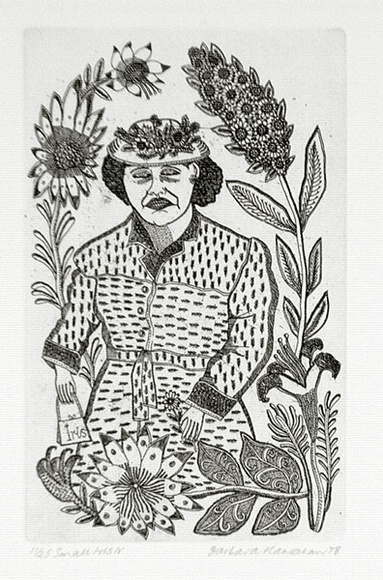 Artist: b'HANRAHAN, Barbara' | Title: b'Small Iris IV' | Date: 1978 | Technique: b'etching, printed in black, with plate-tone, from one plate' Artist: b'HANRAHAN, Barbara' | Title: b'Small Iris IV' | Date: 1978 | Technique: b'etching, printed in black, with plate-tone, from one plate'